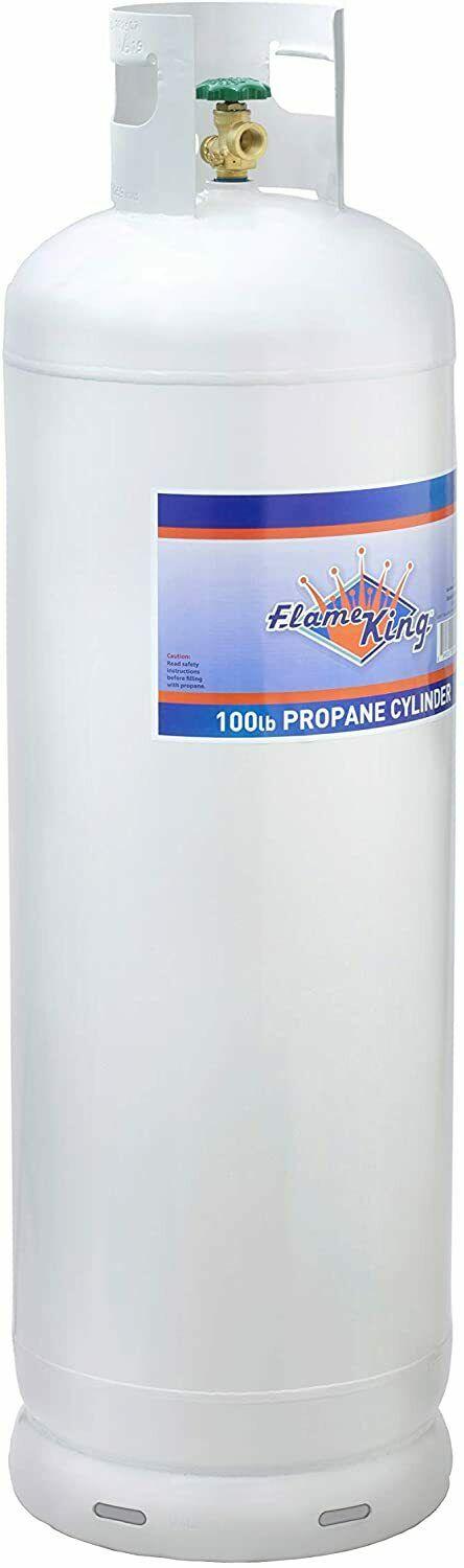 Flame King 100 Lb Empty Steel Propane Cylinder Tank With Pol Valve Outdoor Grill Luxury 